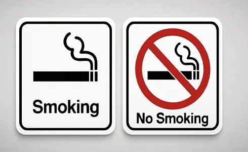 Smoking & No Smoking Sign